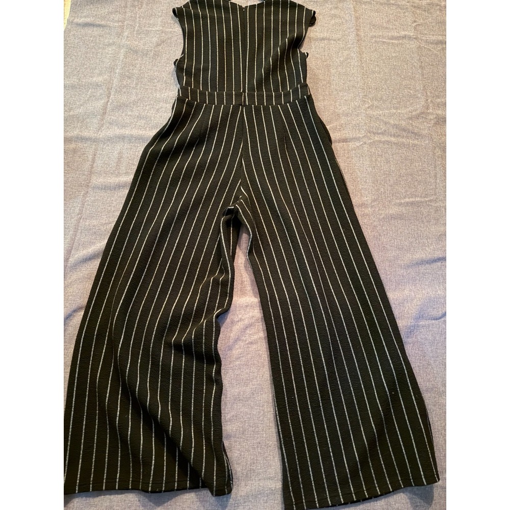 Black and gray striped sleeveless jumpsuit by Papillon. XL
